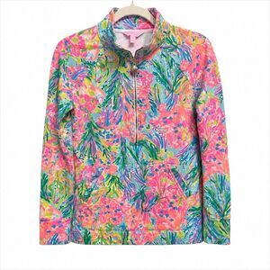 Lilly Pulitzer Skipper Popover Long Sleeve Jacket Lovers Coral Women Size Small